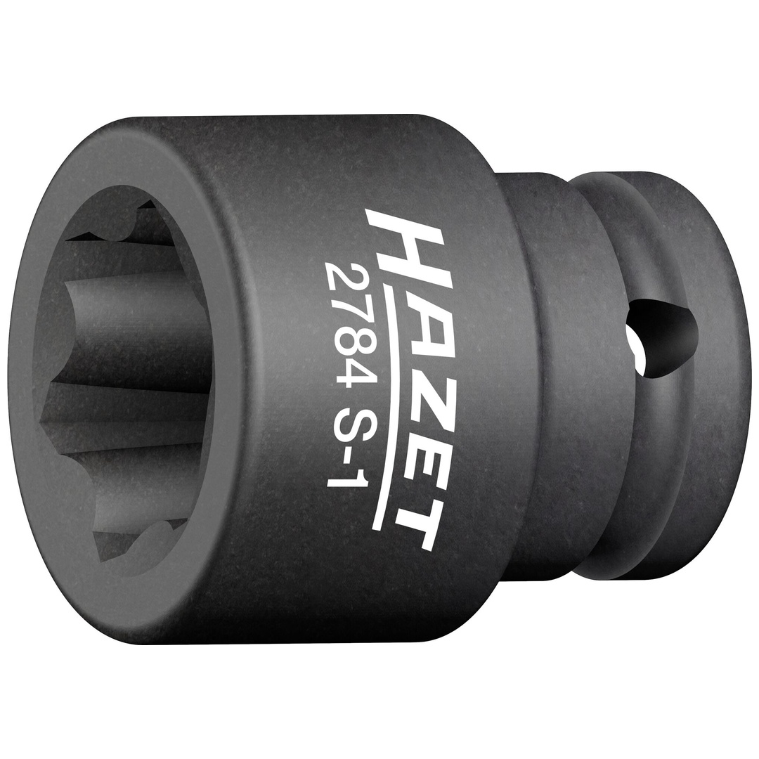 Hazet Schlag-Maschinenschrauber Steckschlüsseleinsatz, mit Sonderprofil 2784S-1, 1/2 (12,5 mm) Vierkant hohl, Rillenprofil, 39 mm