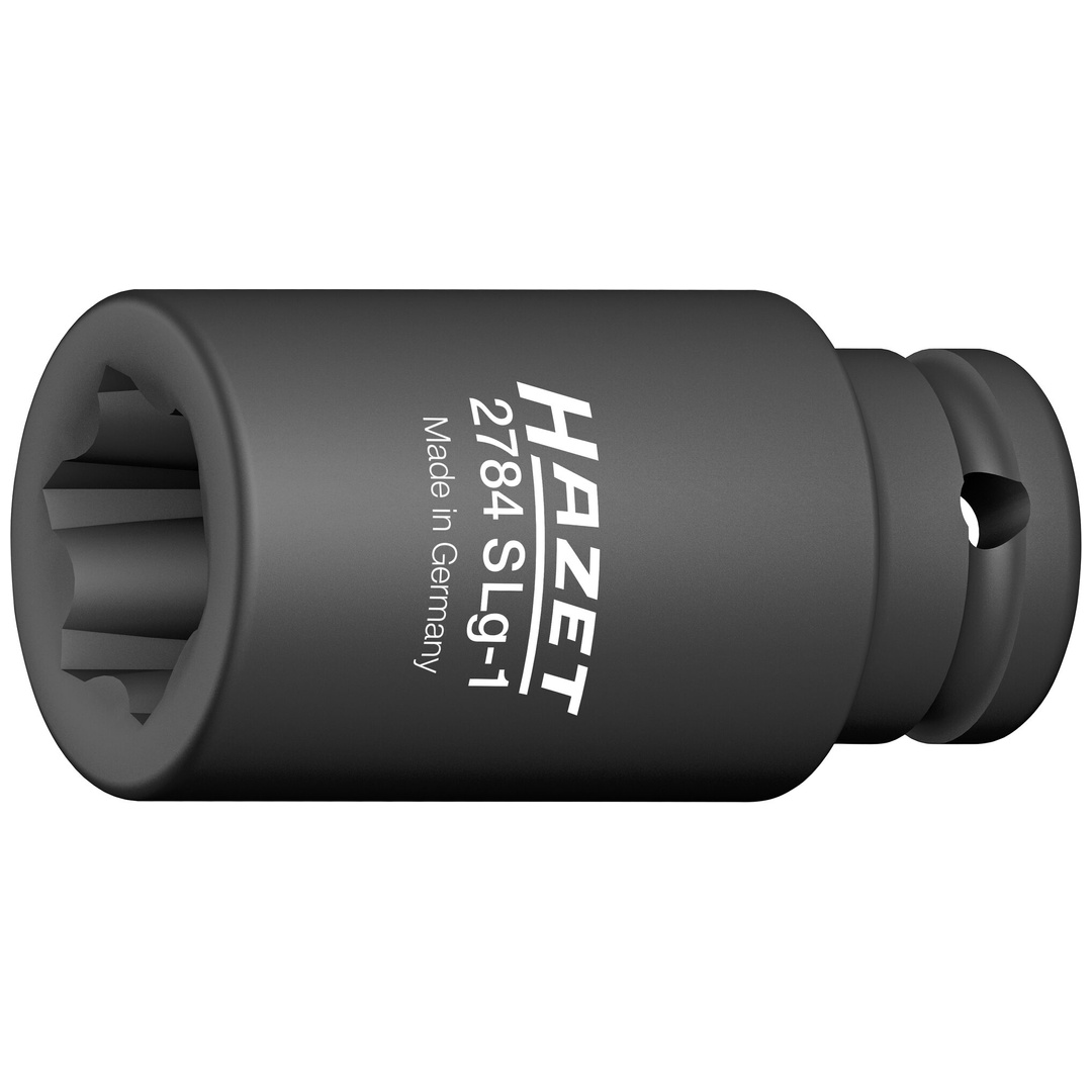 Hazet Schlag-Maschinenschrauber Steckschlüsseleinsatz, mit Sonderprofil 2784SLG-1, 1/2 (12,5 mm) Vierkant hohl, Rillenprofil, 39 mm