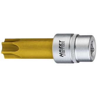 Hazet Nockenwellen-Versteller TORX Schraubendreher-Einsatz, mit Bohrung, Vierkant hohl 12,5 mm (1/2"), Tamper Resistant TORX Profil, T100H