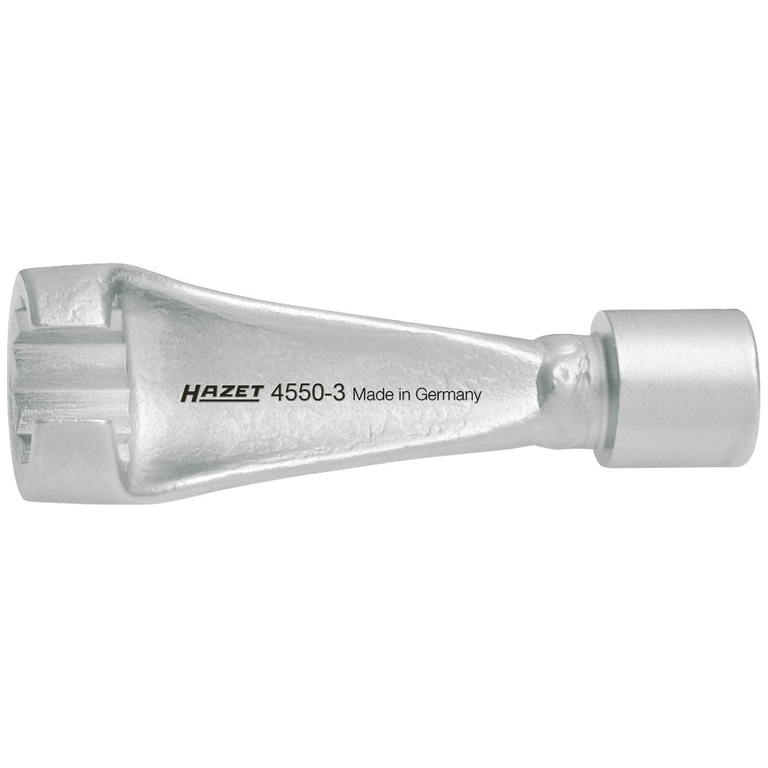 Hazet Einspritzleitungsschlüssel 3/8 (10 mm) Vierkant hohl, Außen Doppelsechskant Profil, SW 17 mm