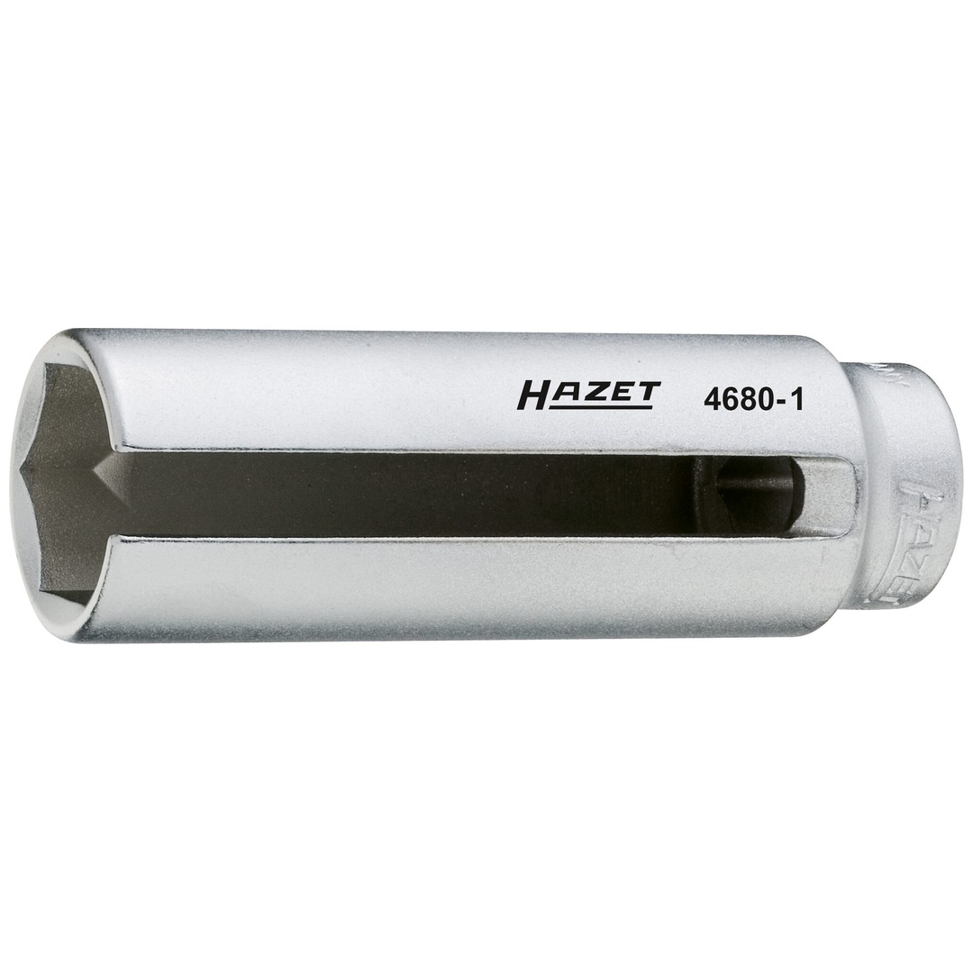 Hazet Lambda-Sonden Einsatz 4680-1, 1/2 (12,5 mm) Vierkant hohl, Außen Sechskant Profil, SW 22 mm