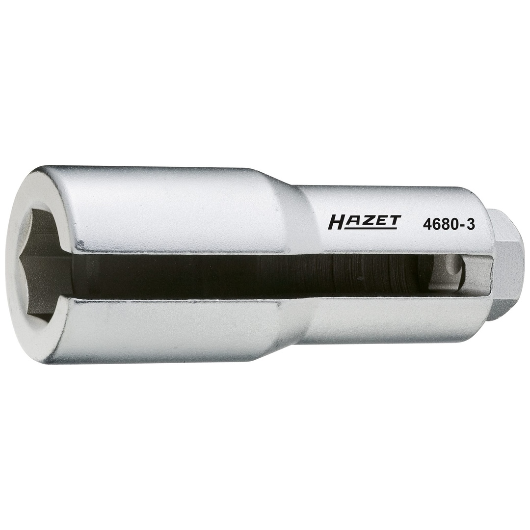 Hazet Lambda-Sonden Einsatz 4680-3, 1/2 (12,5 mm) Vierkant hohl, Außen Sechskant Profil, SW 22 mm