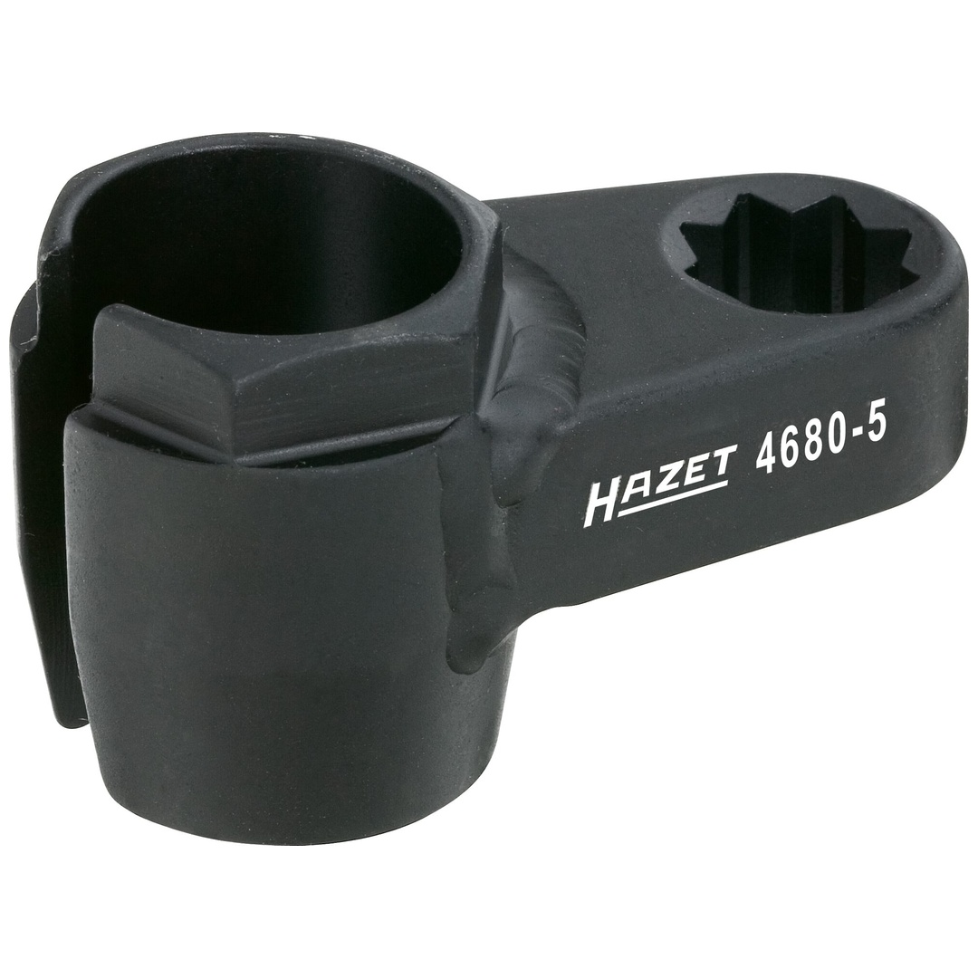 Hazet Abgassonden Einsatz 4680-5, 1/2 (12,5 mm) Doppel-Vierkant hohl, Außen Sechskant Profil, SW 22 mm