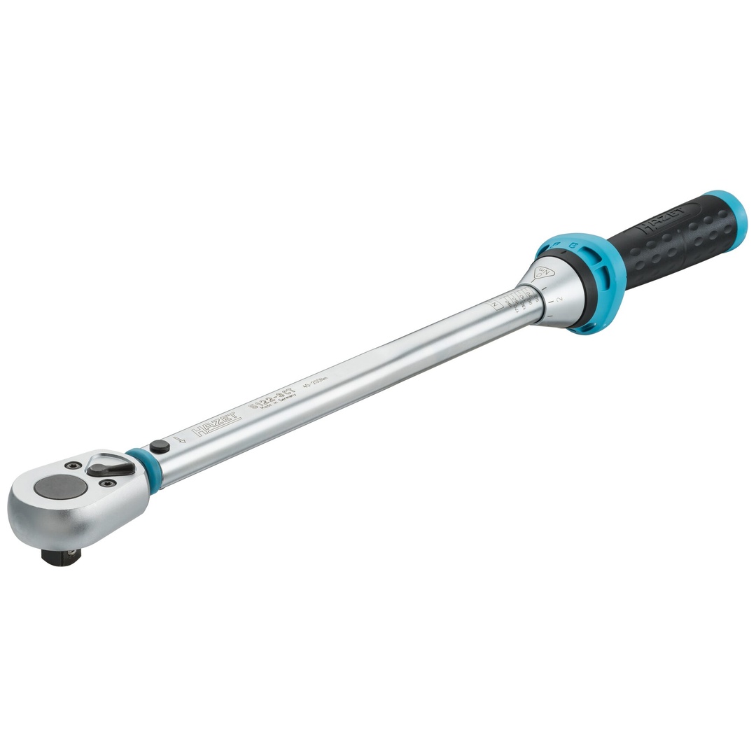 Hazet Drehmomentschlüssel 40 - 200 Nm, Genauigkeit: 3%, 1/2 (12,5 mm) Vierkant massiv, Länge 519 mm