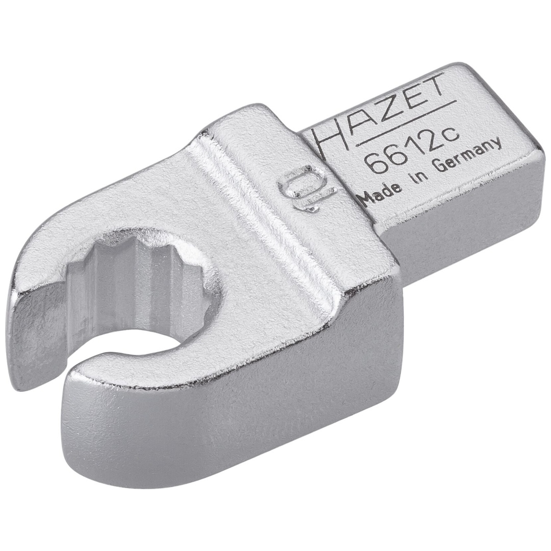 Hazet Einsteck-Ringschlüssel, offen 9 x 12 mm Einsteck-Vierkant massiv, Außen Doppelsechskant Profil, SW 10 mm