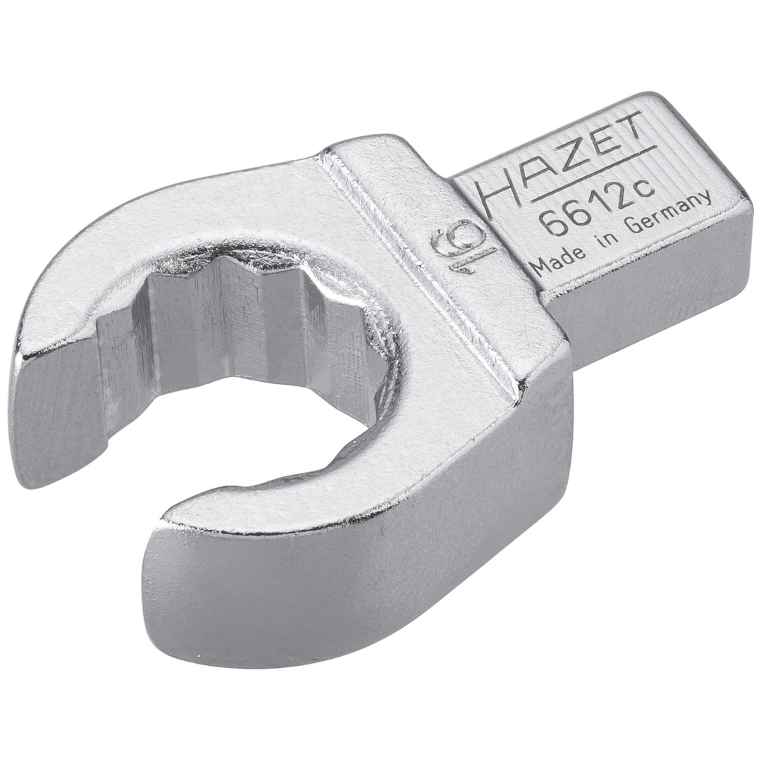 Hazet Einsteck-Ringschlüssel, offen 9 x 12 mm Einsteck-Vierkant massiv, Außen Doppelsechskant Profil, SW 16 mm