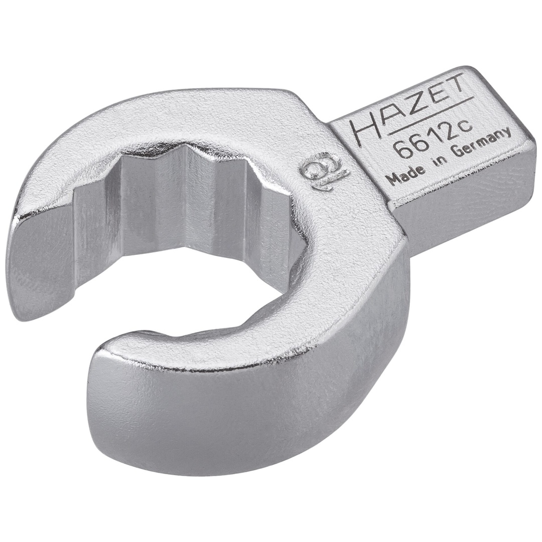 Hazet Einsteck-Ringschlüssel, offen 9 x 12 mm Einsteck-Vierkant massiv, Außen Doppelsechskant Profil, SW 19 mm