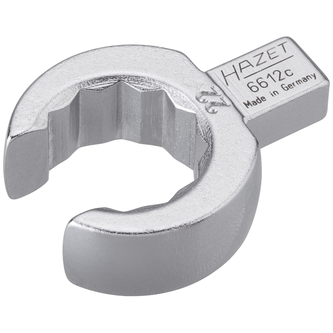 Hazet Einsteck-Ringschlüssel, offen 9 x 12 mm Einsteck-Vierkant massiv, Außen Doppelsechskant Profil, SW 22 mm