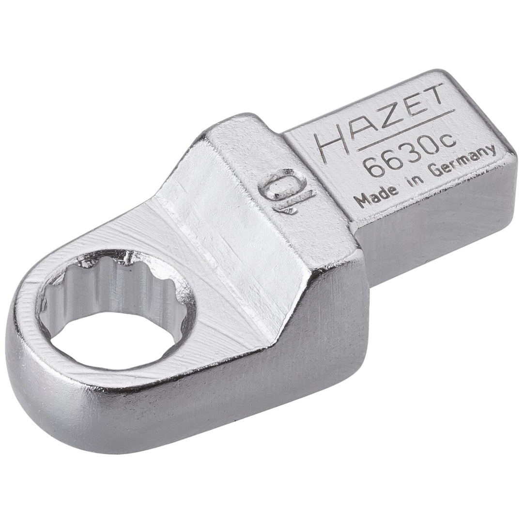 Hazet Einsteck-Ringschlüssel 9 x 12 mm Einsteck-Vierkant massiv, Außen Doppelsechskant-Tractionsprofil, SW 10 mm