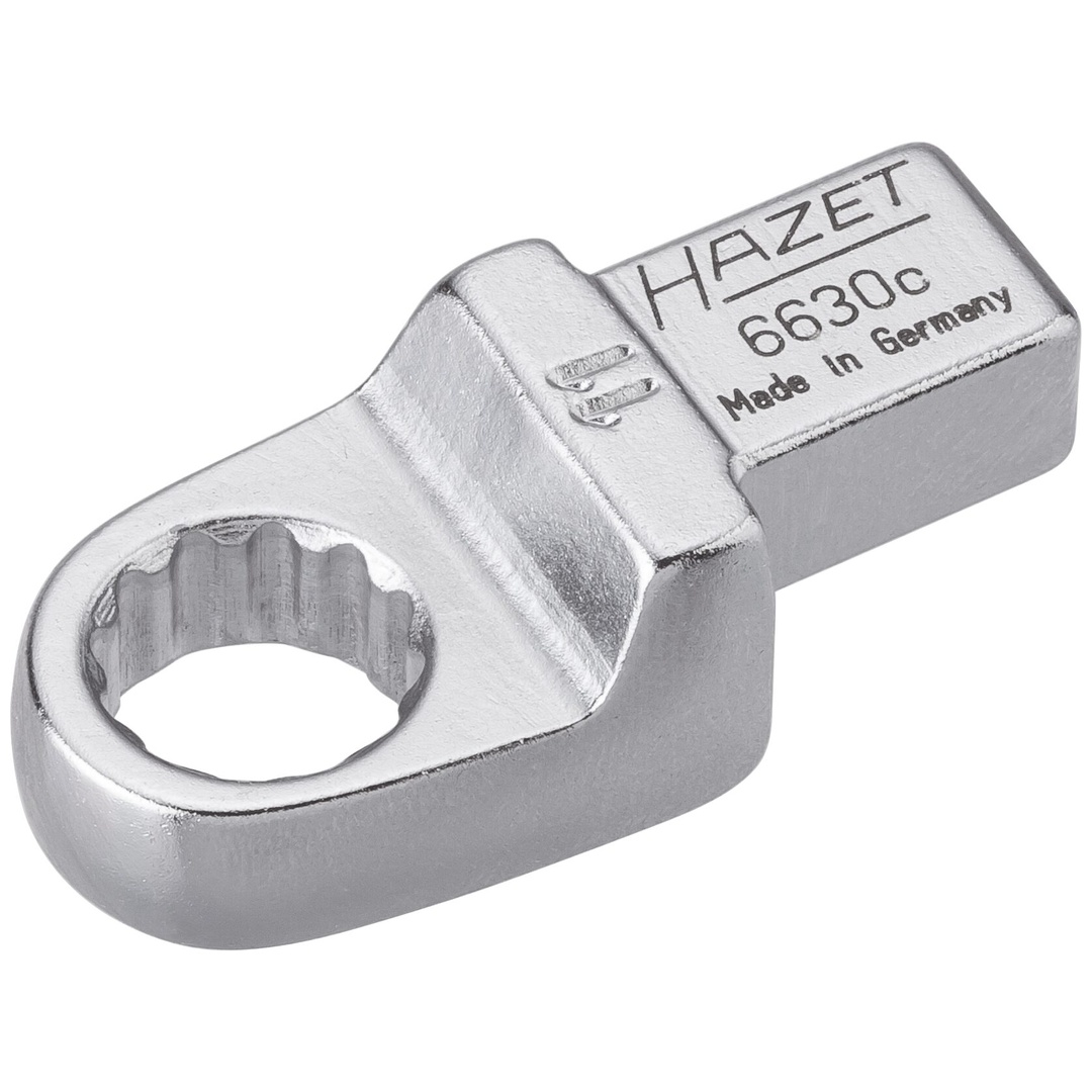 Hazet Einsteck-Ringschlüssel 9 x 12 mm Einsteck-Vierkant massiv, Außen Doppelsechskant-Tractionsprofil, SW 11 mm