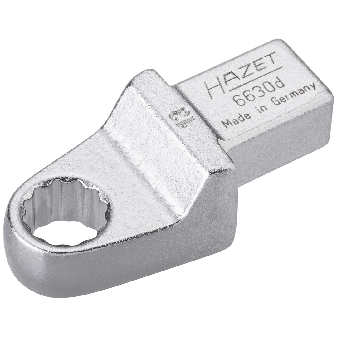 Hazet Einsteck-Ringschlüssel 14 x 18 mm Einsteck-Vierkant massiv, Außen Doppelsechskant-Tractionsprofil, SW 13 mm