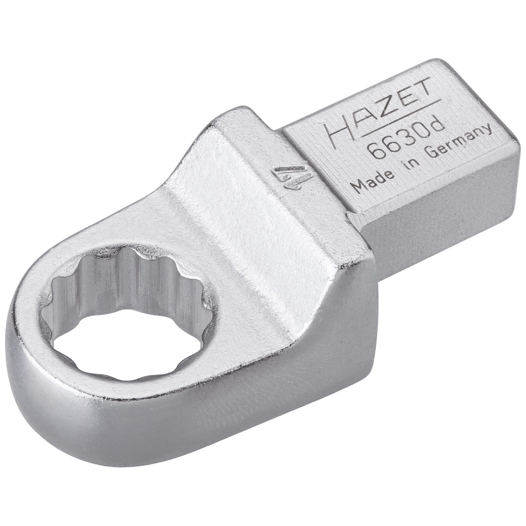 Hazet Einsteck-Ringschlüssel 14 x 18 mm Einsteck-Vierkant massiv, Außen Doppelsechskant-Tractionsprofil, SW 17 mm