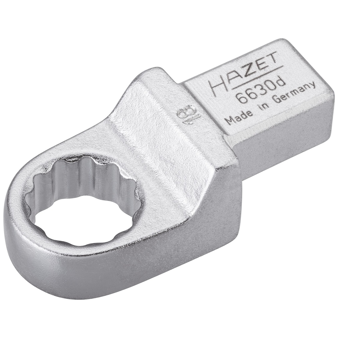 Hazet Einsteck-Ringschlüssel 14 x 18 mm Einsteck-Vierkant massiv, Außen Doppelsechskant-Tractionsprofil, SW 18 mm