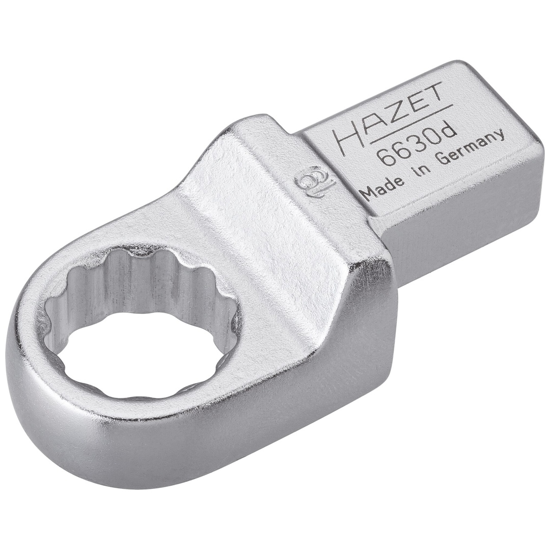 Hazet Einsteck-Ringschlüssel 14 x 18 mm Einsteck-Vierkant massiv, Außen Doppelsechskant-Tractionsprofil, SW 19 mm