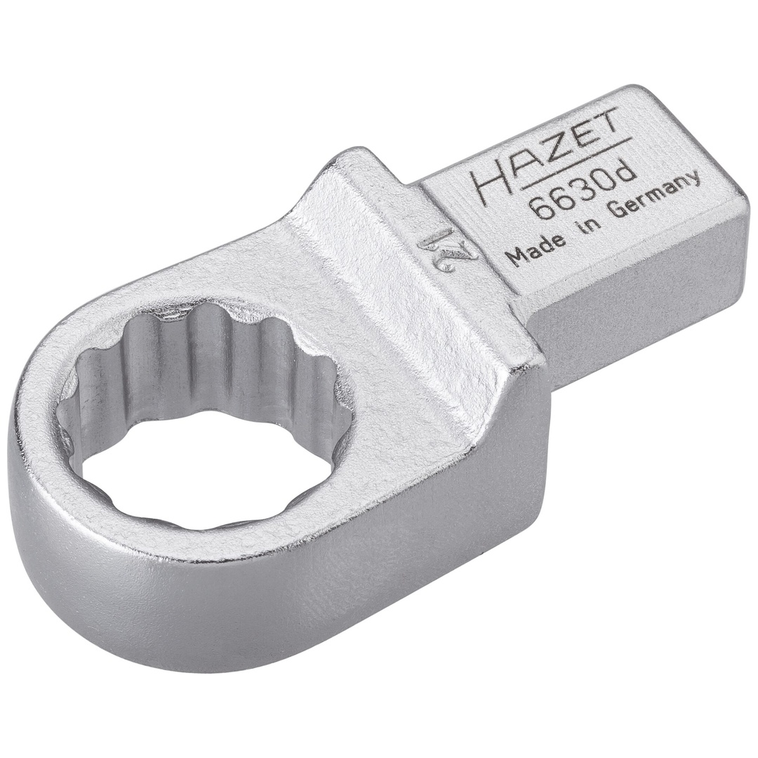 Hazet Einsteck-Ringschlüssel 14 x 18 mm Einsteck-Vierkant massiv, Außen Doppelsechskant-Tractionsprofil, SW 21 mm