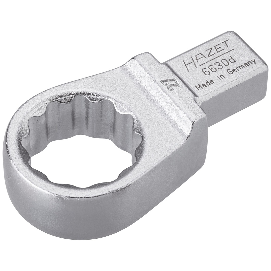 Hazet Einsteck-Ringschlüssel 14 x 18 mm Einsteck-Vierkant massiv, Außen Doppelsechskant-Tractionsprofil, SW 27 mm