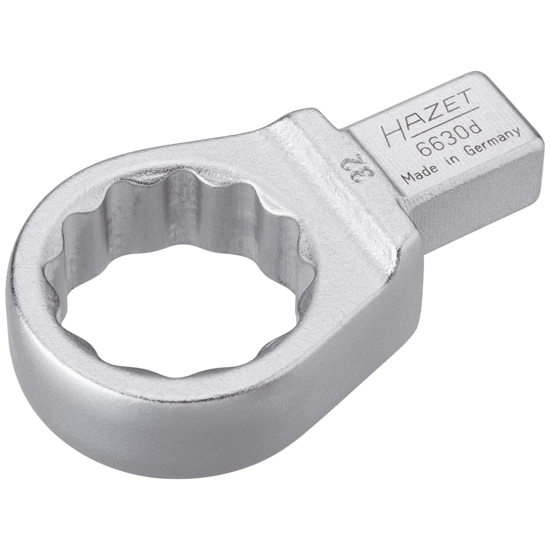 Hazet Einsteck-Ringschlüssel 14 x 18 mm Einsteck-Vierkant massiv, Außen Doppelsechskant-Tractionsprofil, SW 32 mm