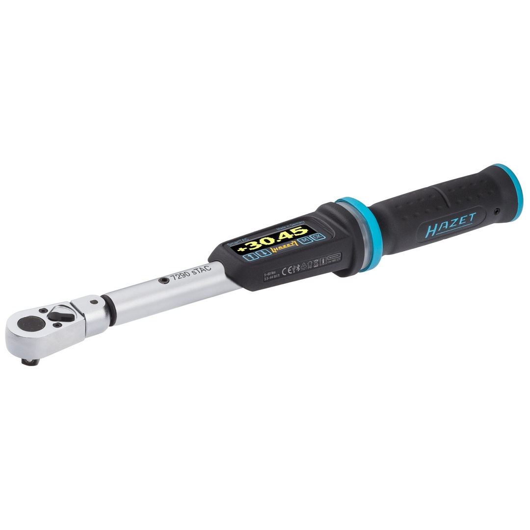 Hazet Elektronischer Drehmoment-/Drehwinkelschlüssel 5 - 60 Nm, lbf: 3.5 - 44 lbf.ft Genauigkeit: 1%, 9 x 12 mm Einsteck-Vierkant hohl, 3/8 (10 mm) V