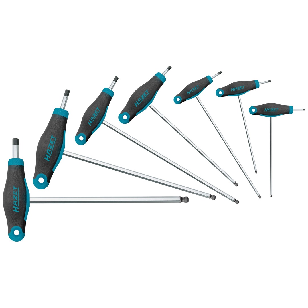 Hazet Schraubendreher Satz, mit T-Griff 829KK/7, Innen Sechskant Profil, 7-tlg., 2, 2,5, 3, 4, 5, 6, 8