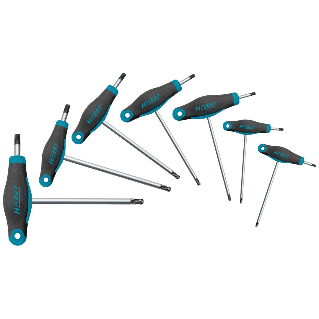 Hazet Schraubendreher Satz, mit T-Griff 829KKT/7, Innen TX Profil, 7-tlg., T9, T10, T15, T20, T25, T30, T40