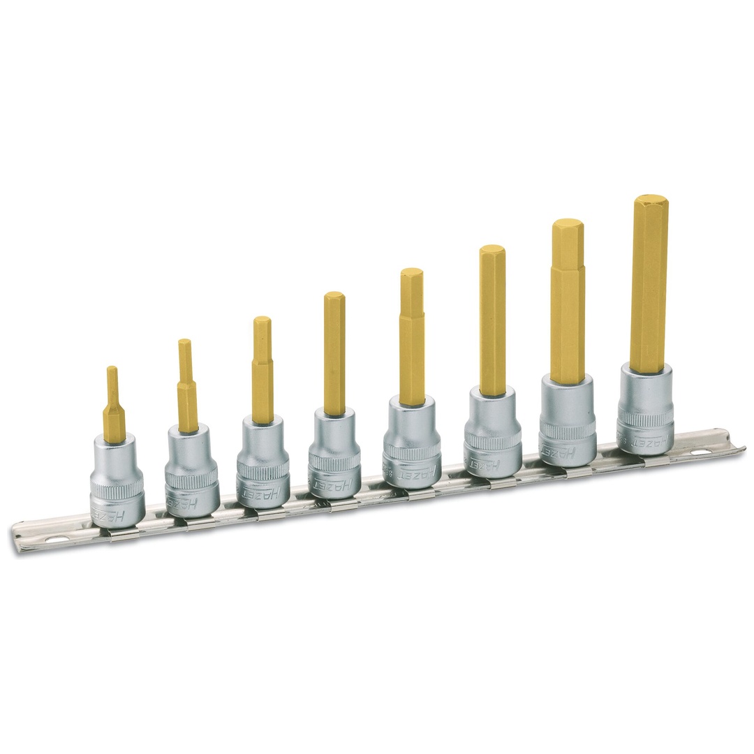 Hazet Steckschlüsseleinsatz Satz 8801/8H, 3/8 (10 mm) Vierkant hohl, Innen Sechskant Profil, 8-tlg., 3 - 10