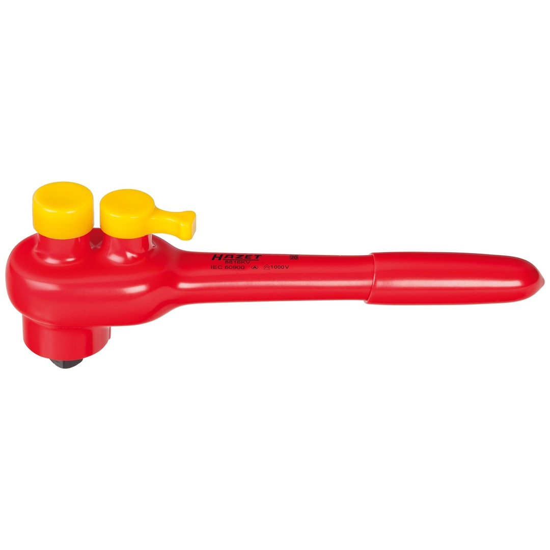 Hazet Umschaltknarre, schutzisoliert 3/8 (10 mm) Vierkant massiv, Länge 194 mm
