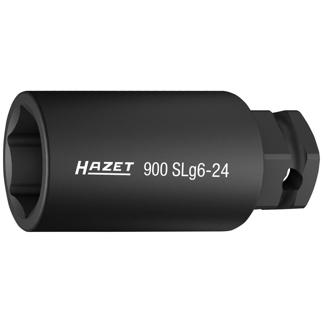 Hazet Schlag-Maschinenschrauber Steckschlüsseleinsatz 900SLG6-24, 1/2 (12,5 mm) Vierkant hohl, 24 mm Außen-Sechskant, Außen Sechskant-Tractionsprofil