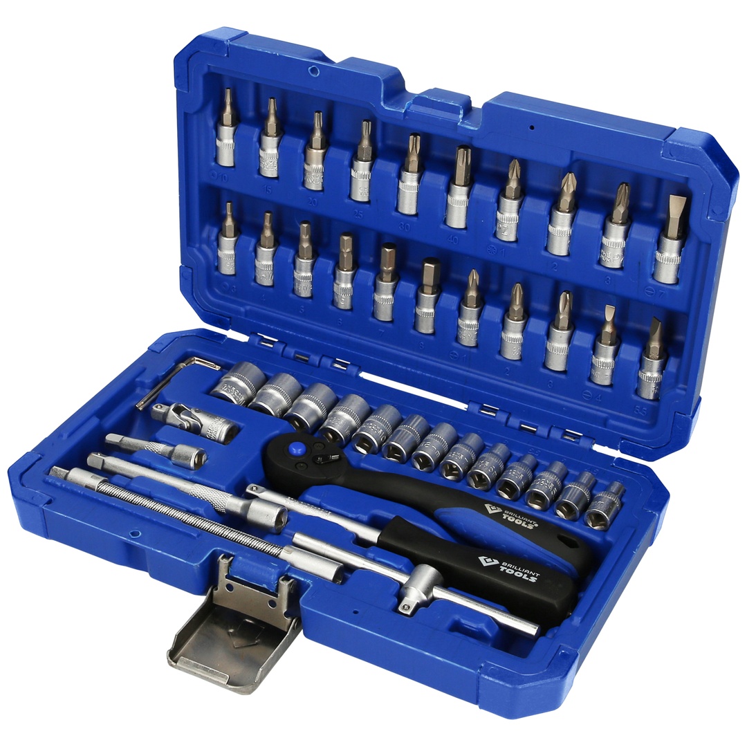 Brilliant Tools 1/4 Steckschlüssel-Satz, 46-tlg.