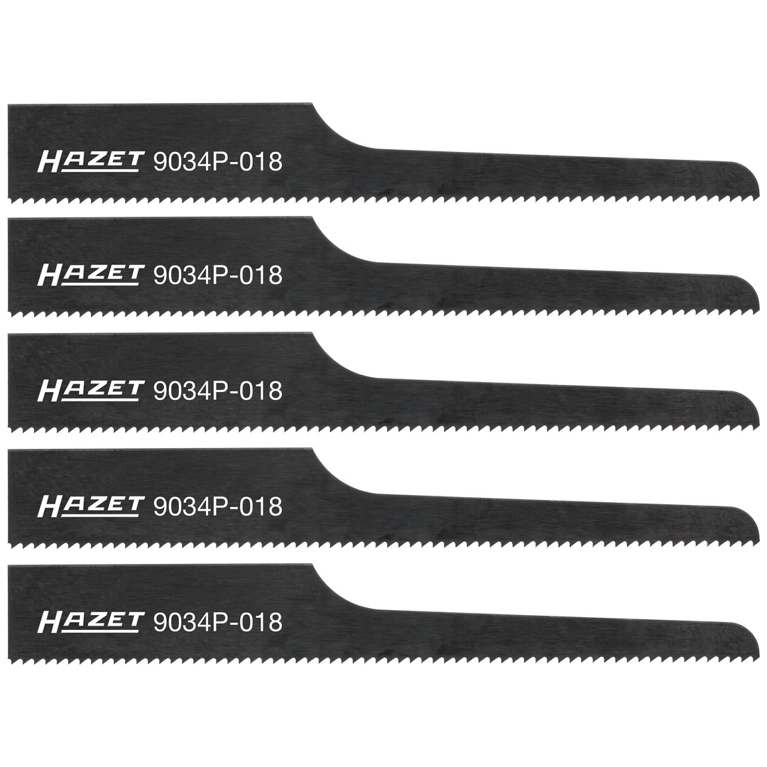 Hazet Stichsägeblätter, 18 Zähne, 5x 9034P-018/5, Länge 93 mm