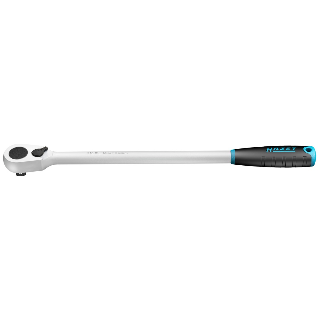 Hazet HiPer Feinzahn-Umschaltknarre, lang 916HPL, 1/2 (12,5 mm) Vierkant massiv, Länge 415 mm