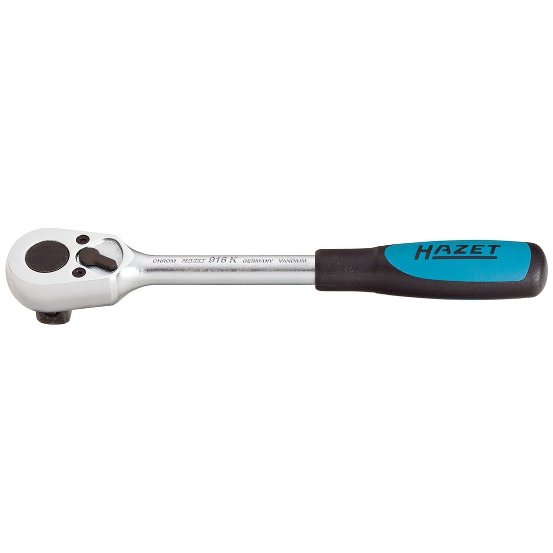 Hazet Umschaltknarre, kurz 1/2 (12,5 mm) Vierkant massiv, Länge 199 mm