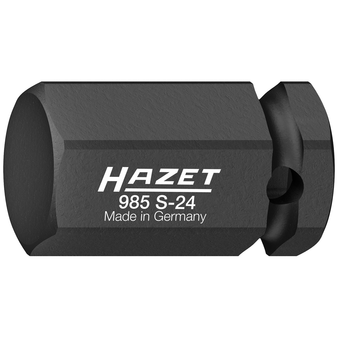 Hazet Schlag-Maschinenschrauber Schraubendreher-Steckschlüsseleinsatz 985S-24, 1/2 (12,5 mm) Vierkant hohl, 24 mm Außen-Sechskant, Innen Sechskant Pr
