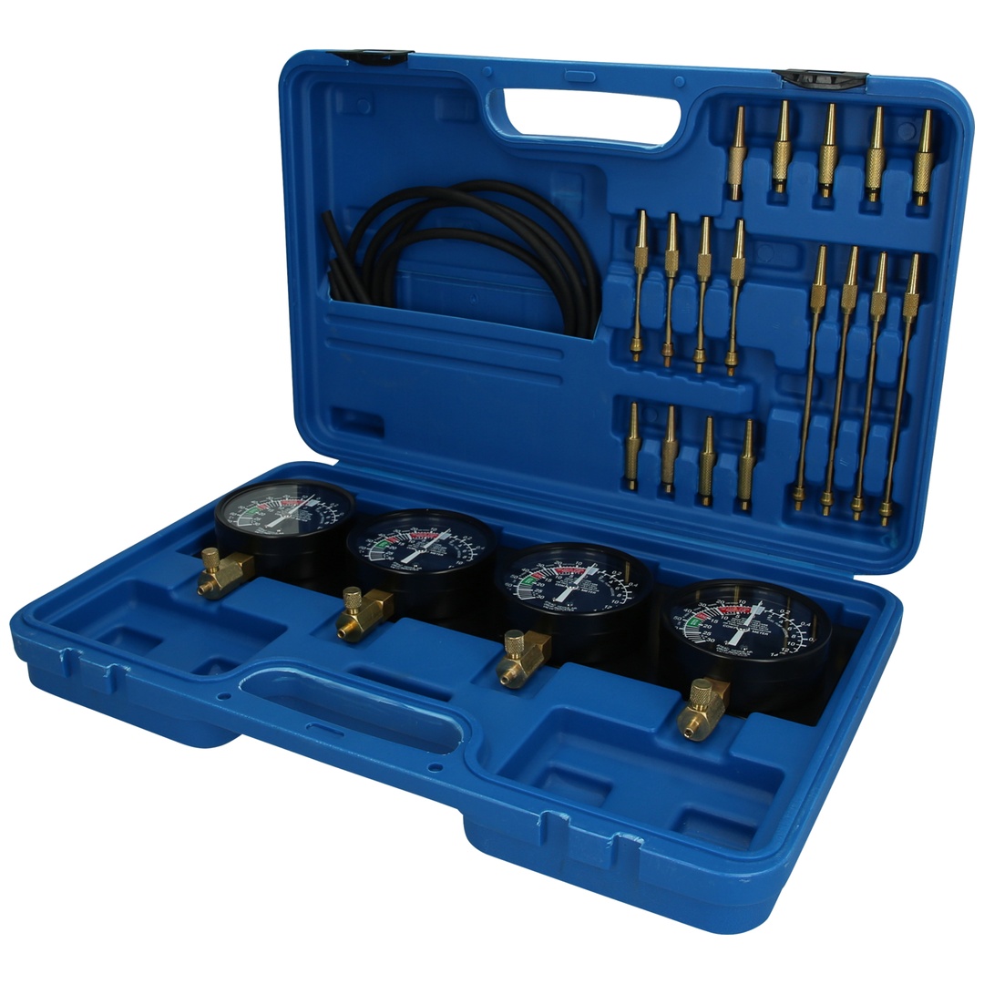 Brilliant Tools Synchron-Vergaser-Testgerät, mit 4 Synchronuhren, 26-tlg