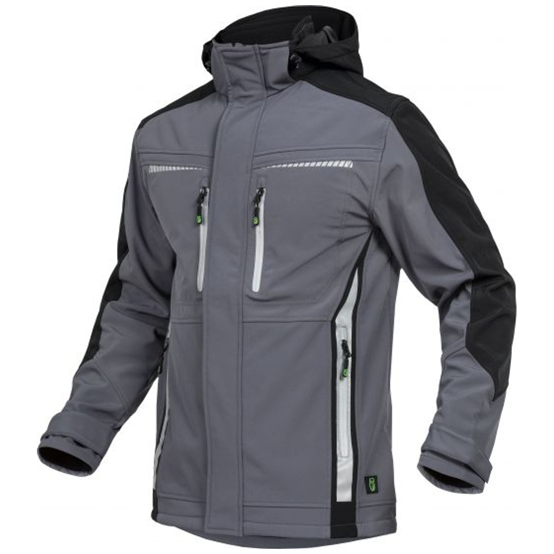 Leibwächter Sommer-Softshelljacke Herren FLEXS Gr. 6XL grau/schwarz