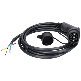 KS Tools efuturo Ladekabel gerade, Ende offen auf Typ 2 Stecker zum Anschluss an eine Wallbox, 1 Phase, bis zu 7,4 kW, 32 A, 230 V, Mode 3, 5 Meter