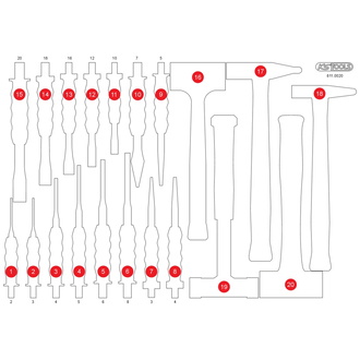 KS Tools Leere Schaumstoffeinlage zu 811.0020