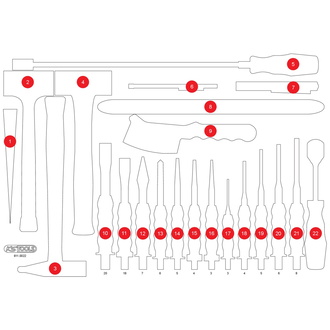 KS Tools Leere Schaumstoffeinlage zu 811.0022