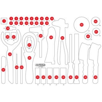 KS Tools Leere Schaumstoffeinlage zu 811.0043
