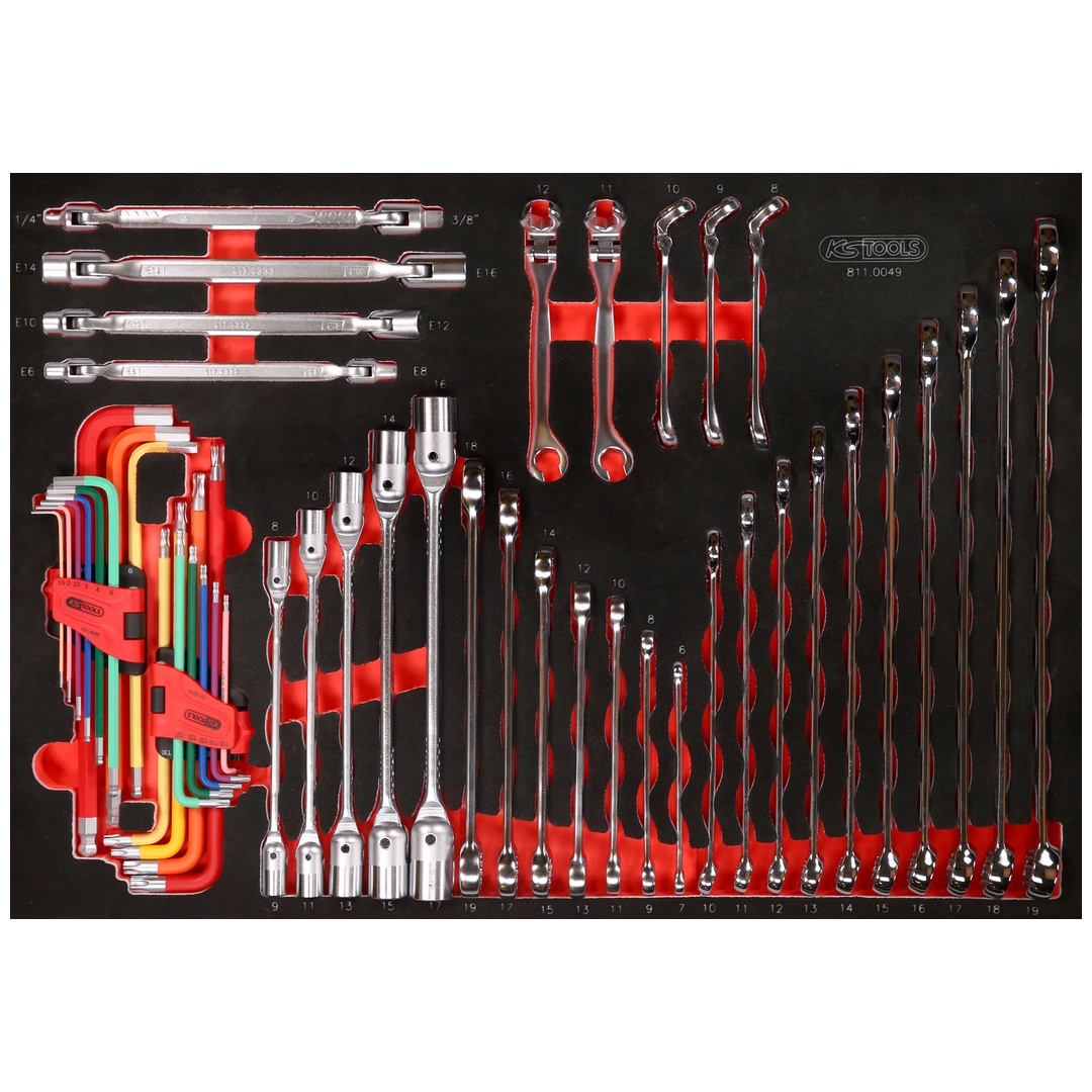 KS Tools Schraubenschlüssel-Satz in Schaumstoffeinlage, 49-tlg.