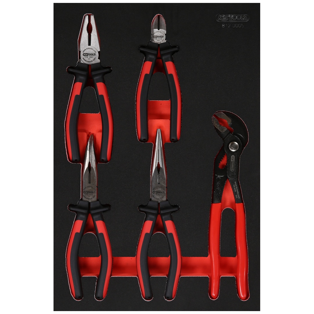 KS Tools Zangen-Satz in Schaumstoffeinlage, 5-tlg.