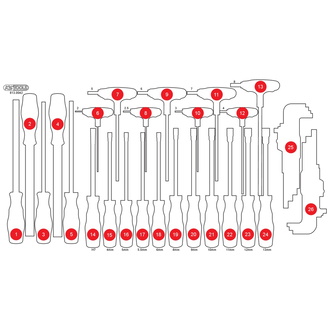 KS Tools Leere Schaumstoffeinlage zu 813.0042