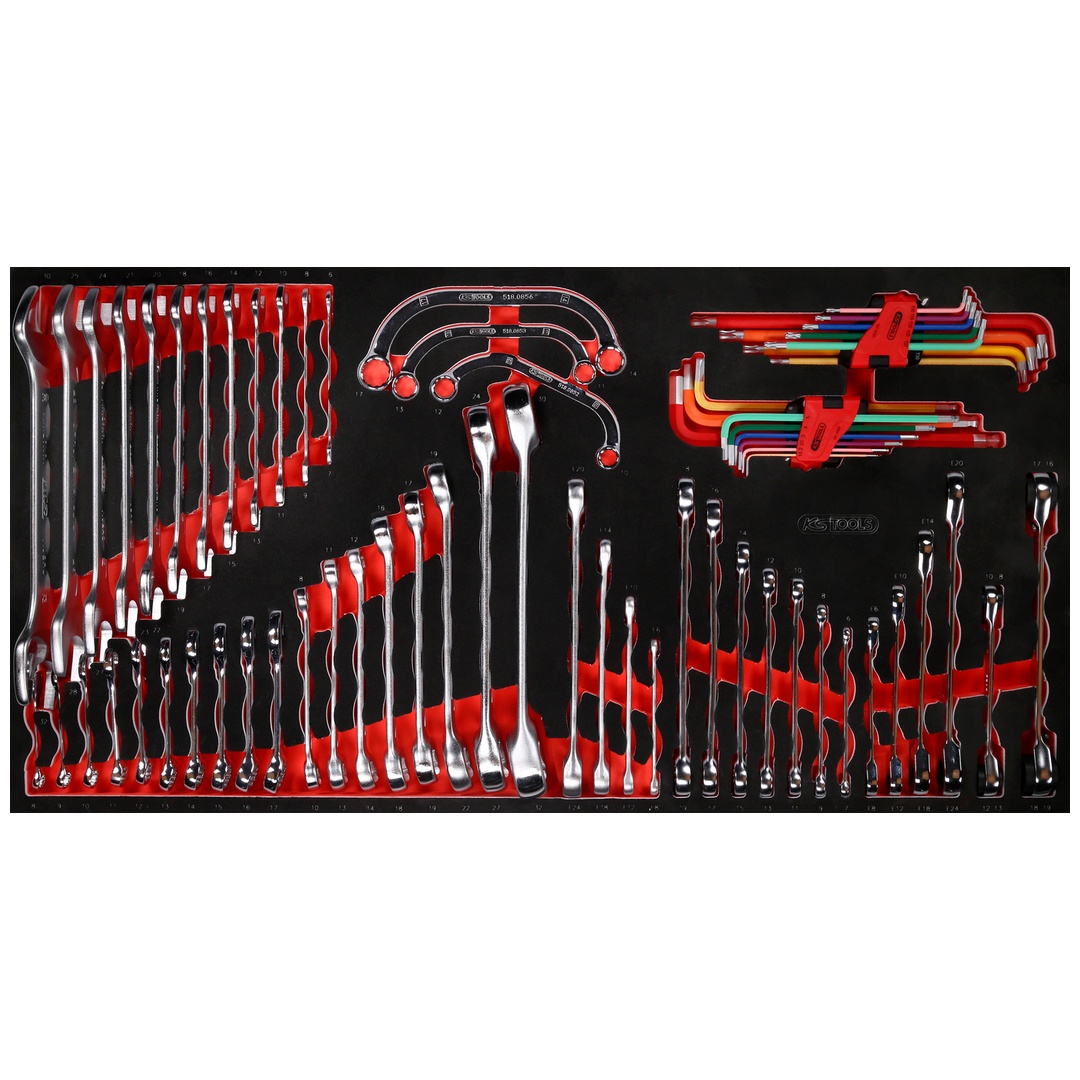 KS Tools Schraubenschlüssel-Satz in Schaumstoffeinlage, 68-tlg.