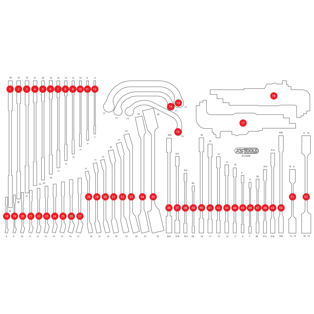 KS Tools Leere Schaumstoffeinlage zu 813.0068