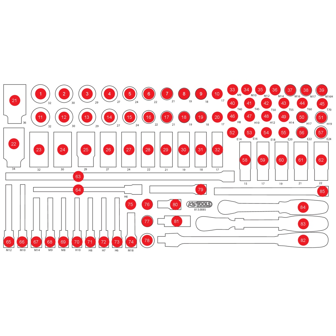 KS Tools Leere Schaumstoffeinlage zu 813.0085