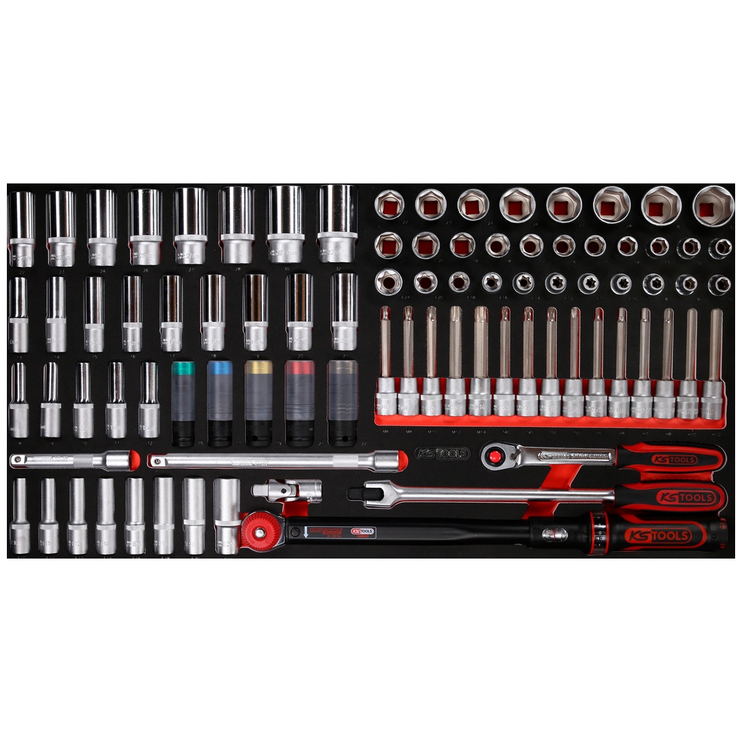 KS Tools 1/2 Steckschlüssel-Satz in Schaumstoffeinlage, 86-tlg.