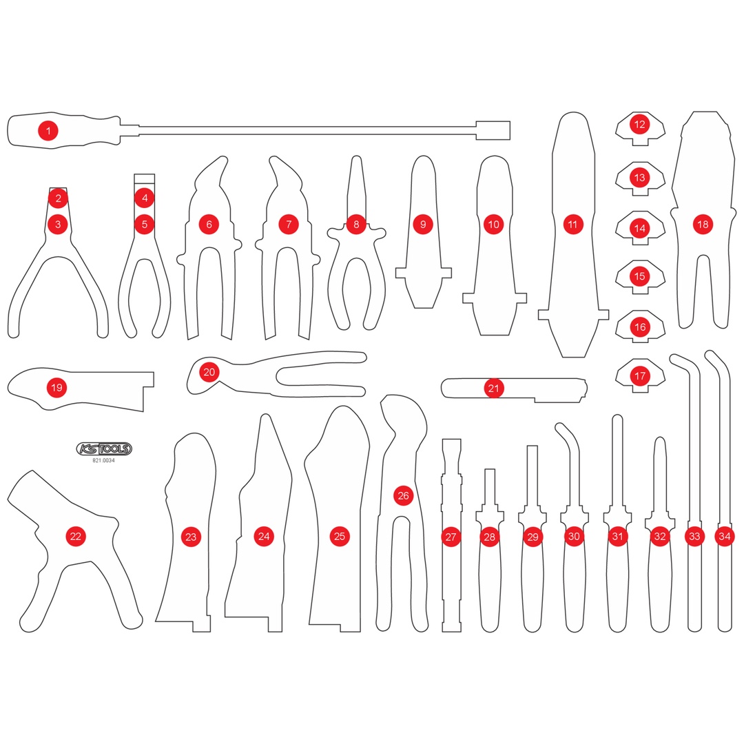 KS Tools Leere Schaumstoffeinlage zu 821.0034