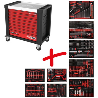 KS Tools PERFORMANCEplus Werkstattwagen-Satz P30 mit 706 Werkzeugen für 7 Schubladen