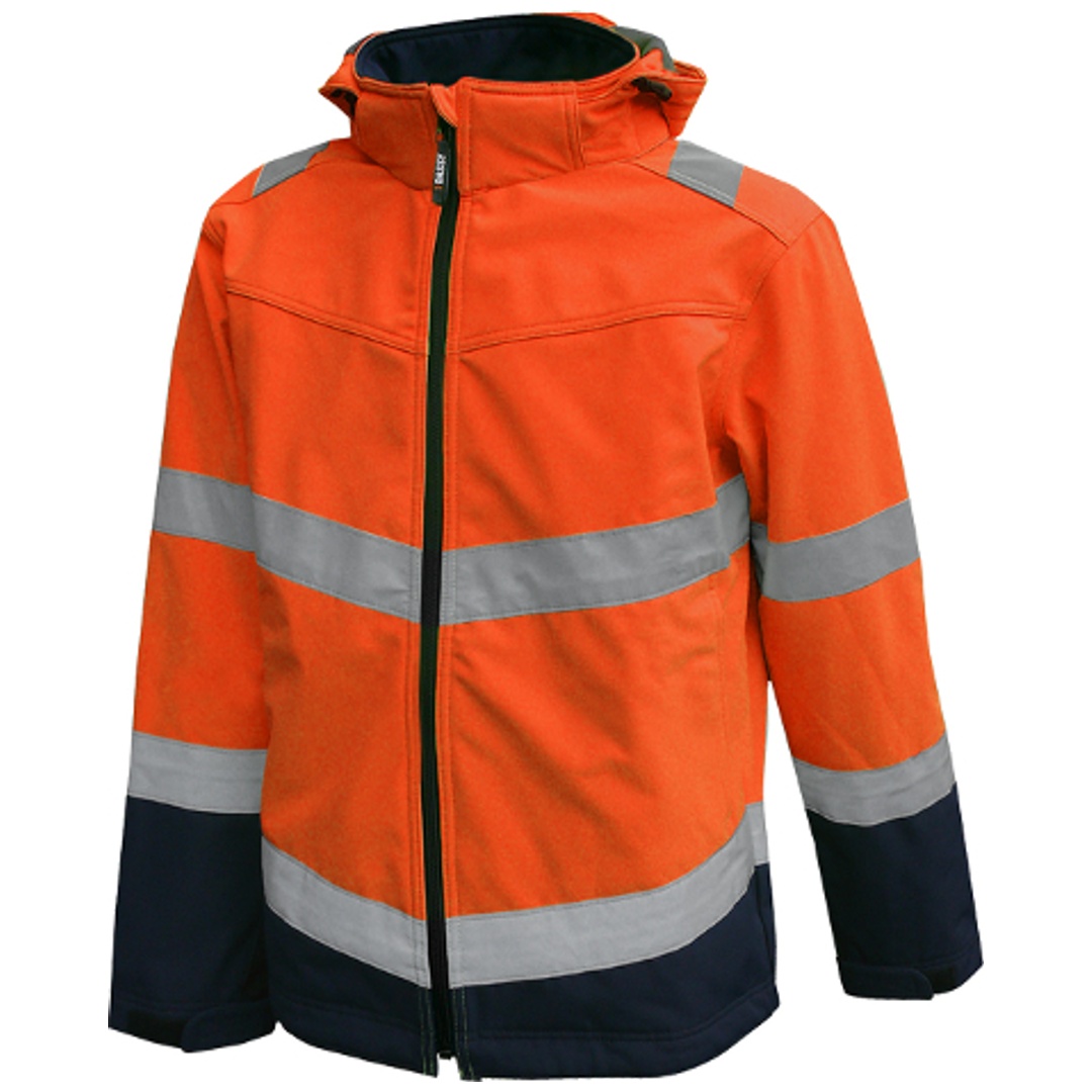 Dassy Warnschutz Softshelljacke Malaga 300329 Gr. S neonorange/dunkelblau