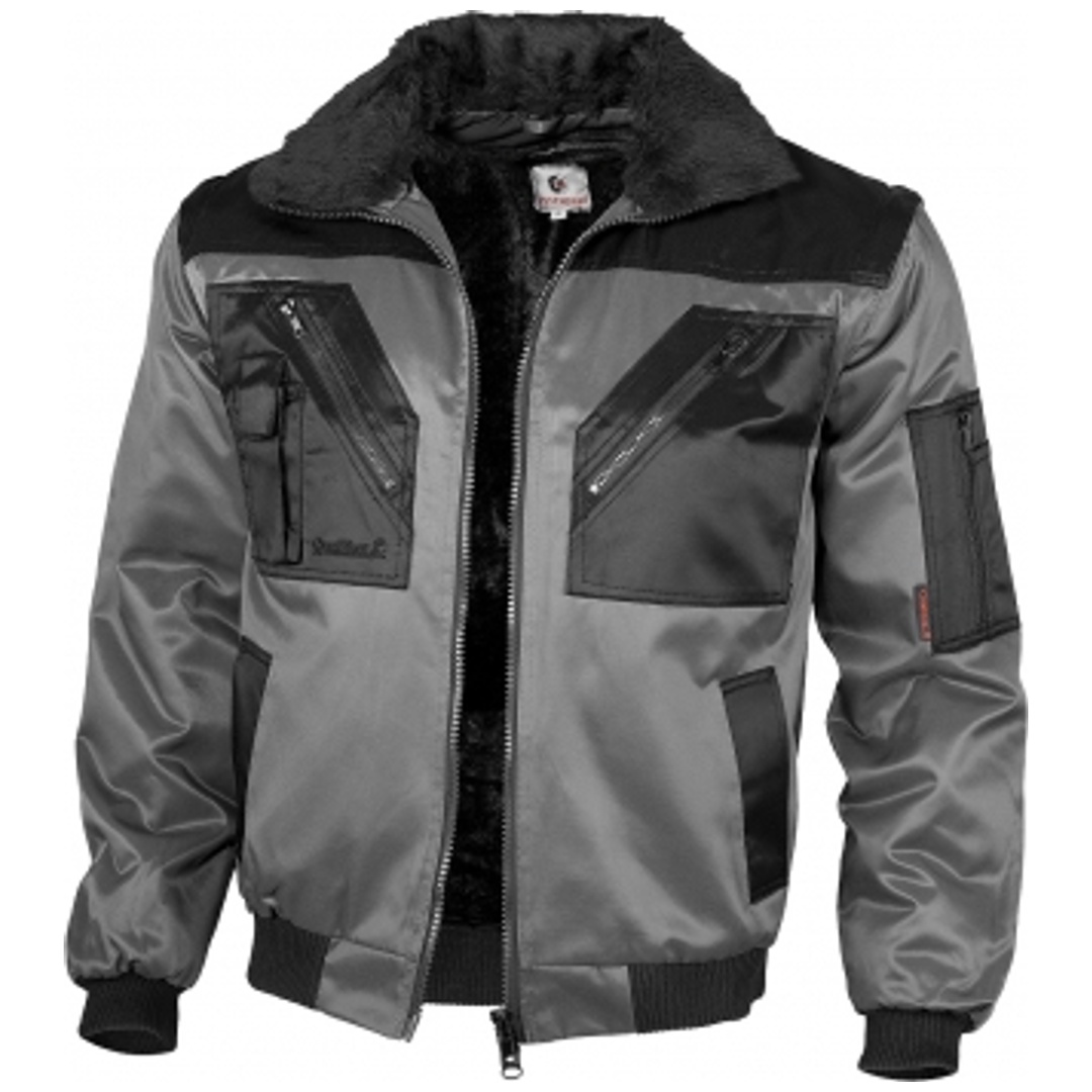 Qualitex Pilotjacke mit Teddyfutter 1000 Gr. M grau/schwarz 320393