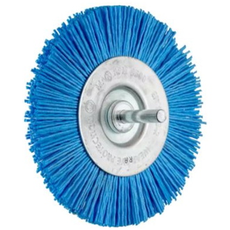 PFERD Rundbürste ungezopft RBU Ø 100mm Schaft-Ø 6 mm BLUE-Filament-Ø 1,10mm Korn 180 Bohrmaschinen